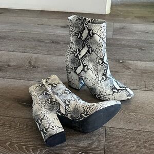 Steve Madden Snake Print Ankle Boots